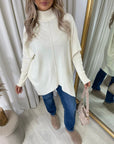 Rhinestone Detail Oversized Knitted Jumper