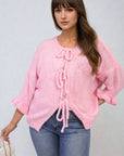 Tie Front Detail Chunky Knit Jumper