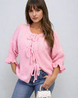 Tie Front Detail Chunky Knit Jumper