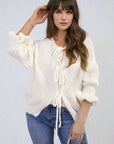 Tie Front Detail Chunky Knit Jumper