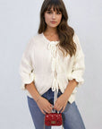 Tie Front Detail Chunky Knit Jumper