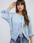 Tie Front Detail Chunky Knit Jumper