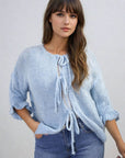 Tie Front Detail Chunky Knit Jumper