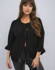 Tie Front Detail Chunky Knit Jumper