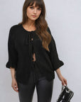 Tie Front Detail Chunky Knit Jumper