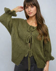 Tie Front Detail Chunky Knit Jumper