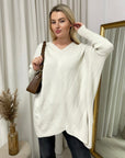 Oversized V-Neck Knitted Top