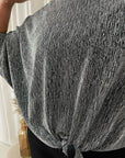 Shimmer Long Sleeve Tie Front Top