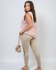 High Waist Button Skinny Jeans