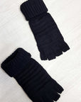 Fingerless Gloves with Stripe Detail