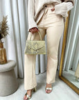 High Waisted Faux Leather Trouser
