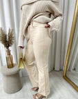 High Waisted Faux Leather Trouser