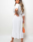 V-Neck Rope Tassel Detail Maxi Dress