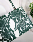 Faux Leather Printed Fold Over Bag