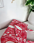 Faux Leather Printed Fold Over Bag