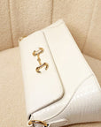 Faux Leather Croc Print Handbag