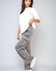 Multi Pockets Drawstring Cargo Jeans