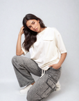 Multi Pockets Drawstring Cargo Jeans