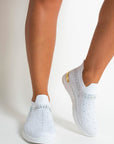 Rhinestone Decor Slip On Sock Trainers