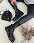 Side Zip Platform Ankle Boots