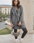 Buttoned Textured Jacket with Front Pockets - Toi ‘n’ Moi Ltd