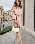 Buttoned Textured Jacket with Front Pockets - Toi ‘n’ Moi Ltd
