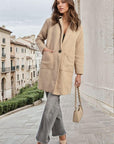 Buttoned Textured Jacket with Front Pockets - Toi ‘n’ Moi Ltd