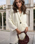 Buttoned Textured Jacket with Front Pockets - Toi ‘n’ Moi Ltd