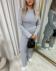 Asymmetric Long Sleeve Top and Flare Trouser Co-ord Set - Toi ‘n’ Moi Ltd