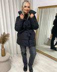 Padded Puffer Belted Winter Jacket