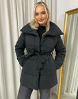 Padded Puffer Belted Winter Jacket