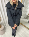 Padded Puffer Belted Winter Jacket