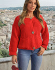Chunky Cable Button Knit Cardigan - Toi ‘n’ Moi Ltd