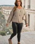 Chunky Cable Button Knit Cardigan - Toi ‘n’ Moi Ltd