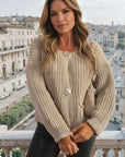 Chunky Cable Button Knit Cardigan - Toi ‘n’ Moi Ltd