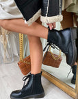 Lace Up Biker Boots