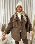 Button Down Collared Winter Coat Jacket