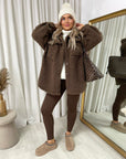 Button Down Collared Winter Coat Jacket