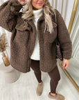 Button Down Collared Winter Coat Jacket