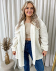 Button Down Collared Winter Coat Jacket