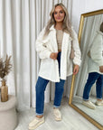 Button Down Collared Winter Coat Jacket