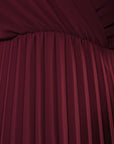 Long Sleeve V-Neck Pleated Maxi Dress