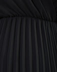 Long Sleeve V-Neck Pleated Maxi Dress