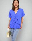 V-Neck Twist Front Top