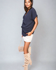 V-Neck Twist Front Top