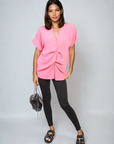 V-Neck Twist Front Top