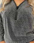 Front Zip Detail Glitz Top