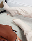Faux Leather Knee Length Boots