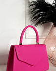 Faux Leather Envelope Bag with Chain Strap