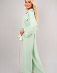 Oversized Long Sleeve Crop Top and Wide Leg Trouser Co-ord Set